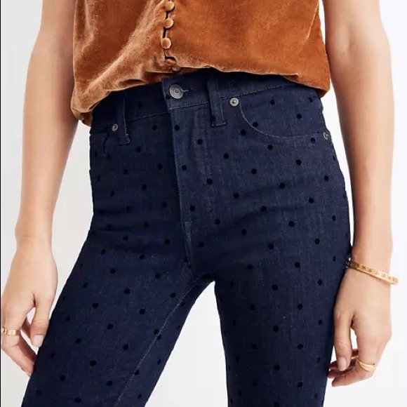 Madewell Polka Dot High Rise Skinny - Picture 1 of 5